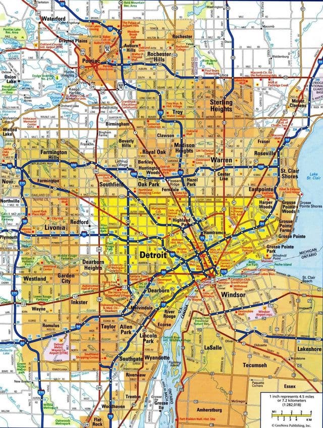 Detroit city map
