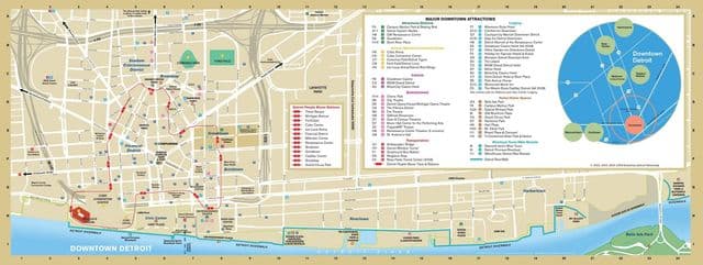 Detroit sightseeing map