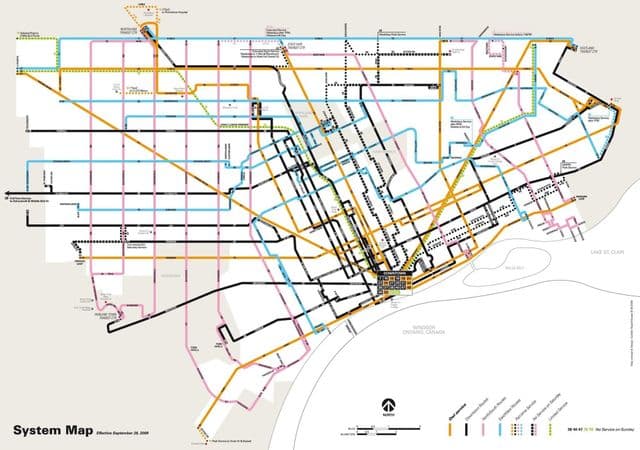 Detroit transportation map